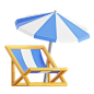 Beach Chair 3D Icon