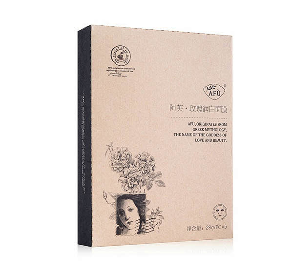 AFU阿芙玫瑰润白面膜包装设计欣赏