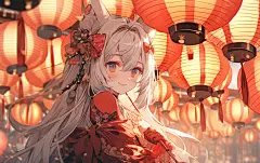 灯笼人物新年喜庆素材图片背景