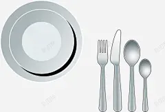 手绘不锈钢餐具 创意素材