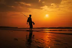 海滨赶海人物摄影图