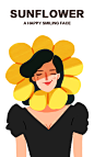 sunflower-people : Happy sunflower   Character design