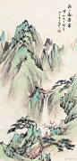 #国画山水# 清朝晚期画家汪采白（1887～1940）作品欣赏