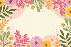 花朵手绘植物壁纸  - 源文件下载【酷图网】花朵植物背景,壁纸,花卉,植物,卡通,大自然,清新花朵背景,春天手绘壁纸