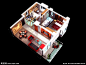 户型 透视 鸟瞰 3D透视 房地产户型图 户型彩图