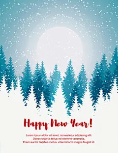 点击来源直接获取大图文件 |垂直的圣诞和新年快乐贺卡。冬季圣诞树景观。