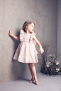 Kids editorial Fashion shoot wedding flower girl so cute outfit ! Love this little pink dress and the flower wreath Nellystella: 
