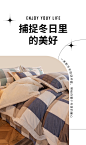 牛奶绒轻奢简约床上四件套加绒加厚保暖珊瑚法兰绒床单被套床笠款-tmall.com天猫