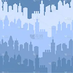 四方连续纹样,极简构图,城市,公寓,华丽的,房屋,城镇,剪影,重复,装饰