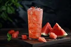 盛夏鲜榨西瓜冰饮