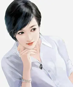 手绘白衬衫美女-觅元素51yuansu.com 手绘插画