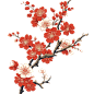 花瓣素材_中国风水墨国画梅花_187763225