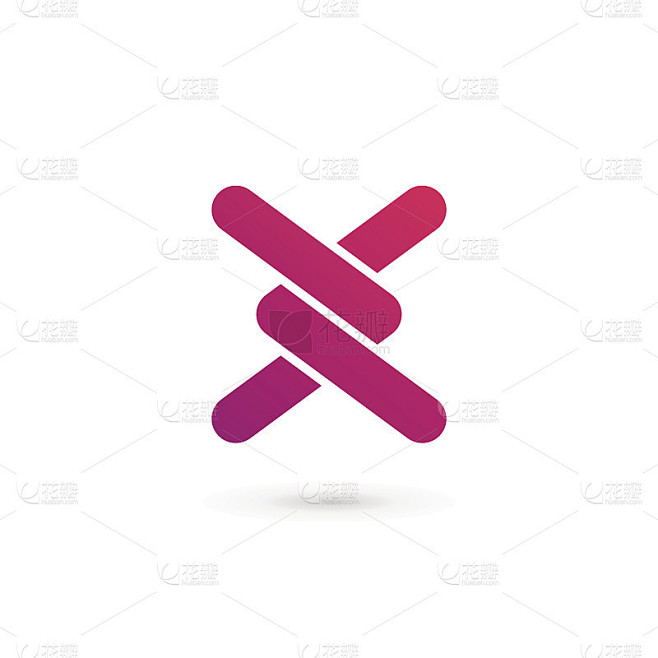字母X图标设计模板元素