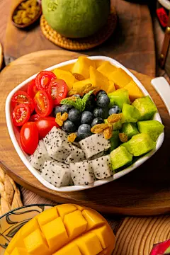 水果捞夏季糖水甜品美食摄影图