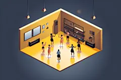 放松多人运动场景插画