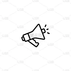 扩音器图标矢量。简单的扩音器标志在现代设计风格的网站和移动应用程序