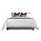 现代新中式红日系列样板房床上用品灰白红色高档多件套样板间床品-淘宝网
