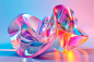 Free photo futuristic and holographic threedimensional abstract object with vivid and vibrant colors