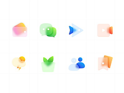 frosted glass icons ...