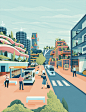 Süddeutsche Zeitung : A series of editorial illustrations about smart cities of the future for Germany's largest broadsheet newspaper, SZ. We added subtle animation to bring the artwork to life for the online versions.