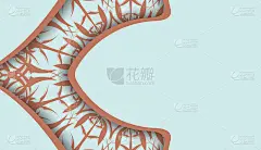 Baner在海蓝宝石颜色与希腊珊瑚图案设计在您的标志或文字