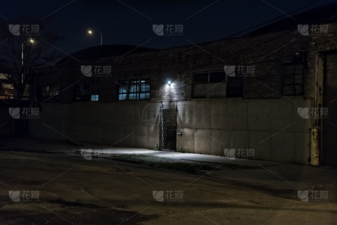 夜晚,大门,建筑物门,惊骇,黑色,门,巷,仓库,水平画幅,芝加哥市
