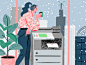 animation  ILLUSTRATION  gif loop Christmas snow city advent calendar