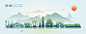 新疆地标建筑矢量剪影新疆建筑线稿线描新疆旅游海报会展背景素材