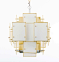 Geometric Milk Glass Panel Chandelier 2