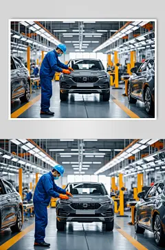 AI数字艺术汽车维修点效果图摄影图