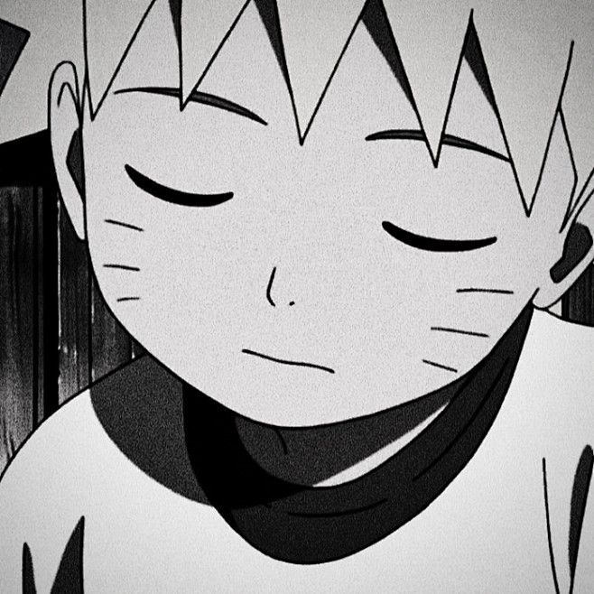 鸣人黑白头像