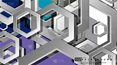 几何形状,六边形,抽象,背景,冷,冬天,明亮,形状,蓝色,式样