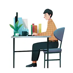 卡通手绘商务办公元素原创插画PNG素材