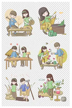 手绘秋冬季养生人物插画