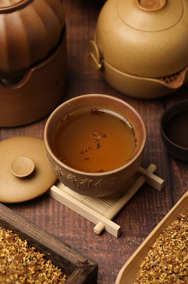 中式布景桂花茶饮花茶茶文化摄影图片-众图网-花瓣网