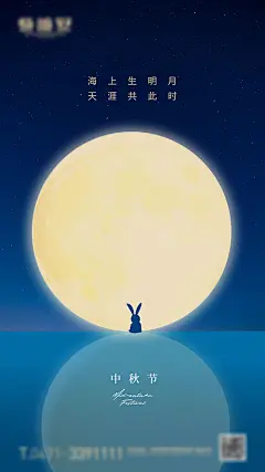 海报 中国传统节日 中秋节 玉兔 月亮 插画