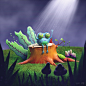 A SAD FROG : A sad frog, is the title of this work based on the concept of the great illustrator Rocio Terceros (TOSHI). 
