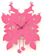 Hot Pink Cuckoo Clock by Snowfawn eclectic clocks