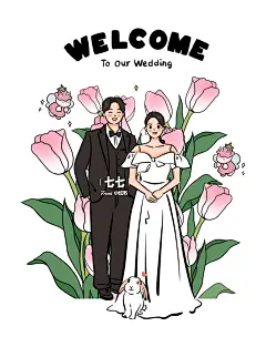 这样的手绘婚纱照15，这谁能忍住不画 - 小红书