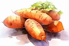 五谷杂粮手绘红薯番薯粗粮食物插画
