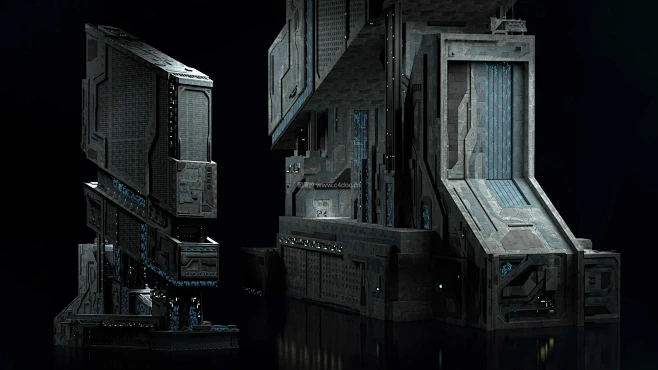 3d科幻城市建筑楼房含贴图模型C4D赛博朋克科幻高科未来摩天大楼建筑大厦模型合集 – 图渲拉-高品质设计素材分享平台-花瓣网