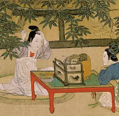 未央春事：《汉宫春晓图》中的21处静谧与灵动｜古画里的故事_细节_孔雀_胭脂
