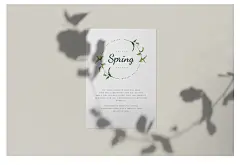 文艺清新婚礼贺卡邀请函卡片光影树影端庄艺术设计样机效果图分层-淘宝网