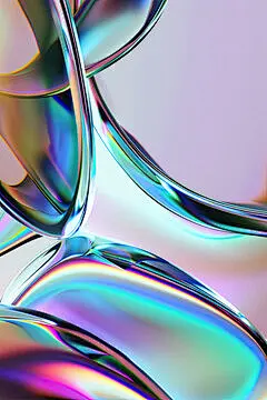 点击来源直接获取大图文件 |3D 渲染抽象背景。透明有光泽的玻璃丝带。动态弯曲的波浪。用于横幅背景、壁纸的设计元素。竖版海报