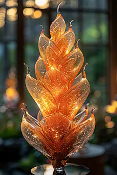 精美花朵植物玻璃纪念品