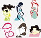 母婴素材png免抠素材_新图网 https://ixintu.com 亲子 手绘 彩色 线条 抽象 孕妇 母亲 妈妈 logo设计 logo素材