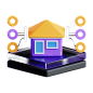 VR Home Network  3D Icon