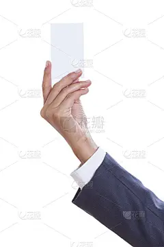 出示并递上一张空白名片，