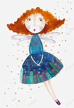 梦幻女孩高清素材 卡通 女孩 手绘 插画 星星 童话 翅膀 元素 免抠png 设计图片 免费下载 页面网页 平面电商 创意素材