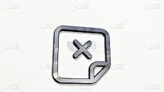 任务列表删除在墙上。金属雕塑的3D插图在一个白色的背景与温和的纹理。业务和概念